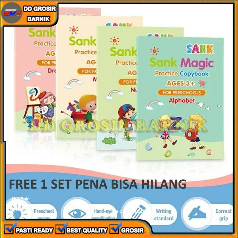 [DGB] 4 BUKU SET MAGIC PRACTICE BOOK ORIGINAL SANK MAGIC BOOK BISA DIHAPUS