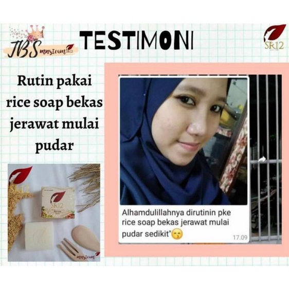 Rice Soap SR12 60 gr Sabun Beras Sabun Herbal Pembersih Wajah Kulit Berminyak Jerawat Sensitif