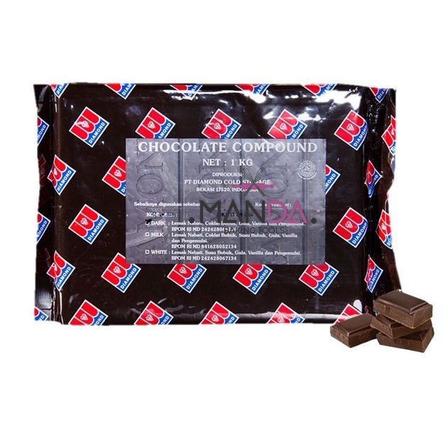 

Coklat Diamond Dark Chocolate Compound Per potong