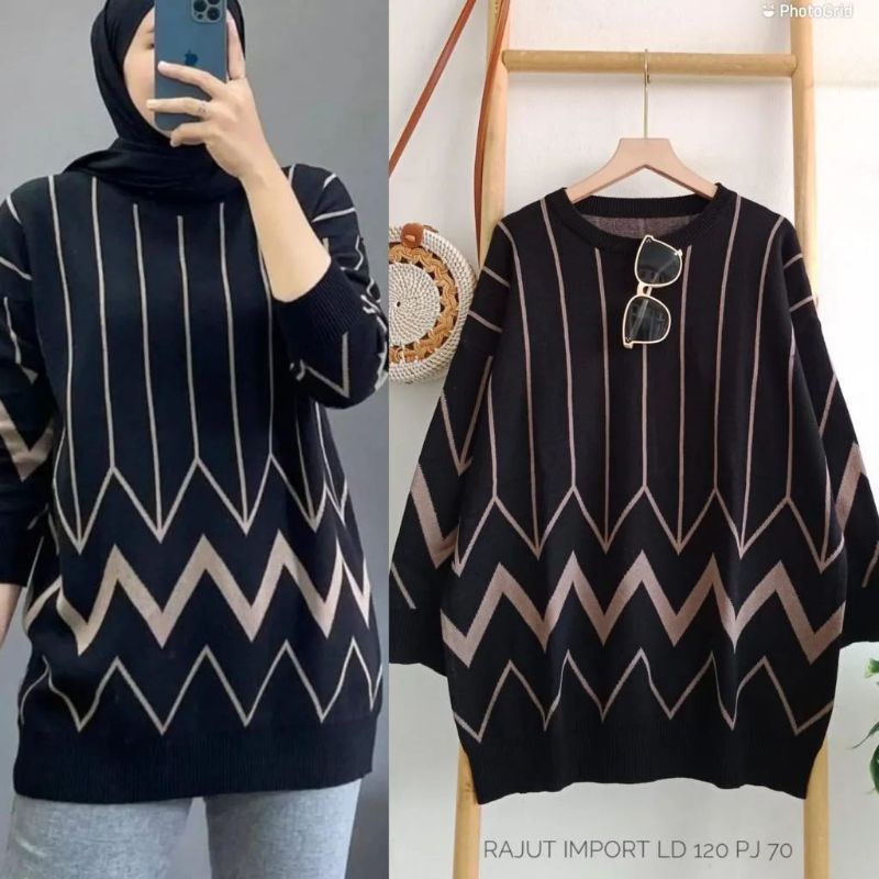 Zizi Rajut Jumbo blouse wanita blouse muslim blouse jumbo blouse rajut jumbo blouse rajut import blo