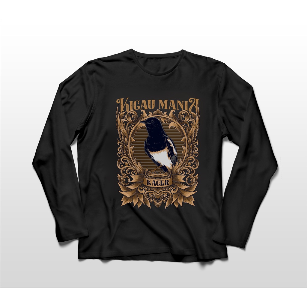 KAOS LENGAN PANJANG KICAU MANIA BURUNG KACER 2 BIG SIZE JUMBO