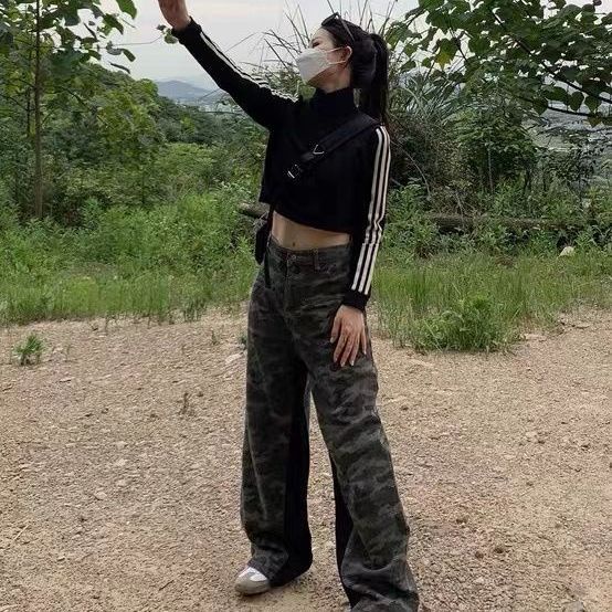 Nico##Pendek Mantel Wanita Olahraga Kasual Hitam Pelangsing Cardigan Panjang Lengan