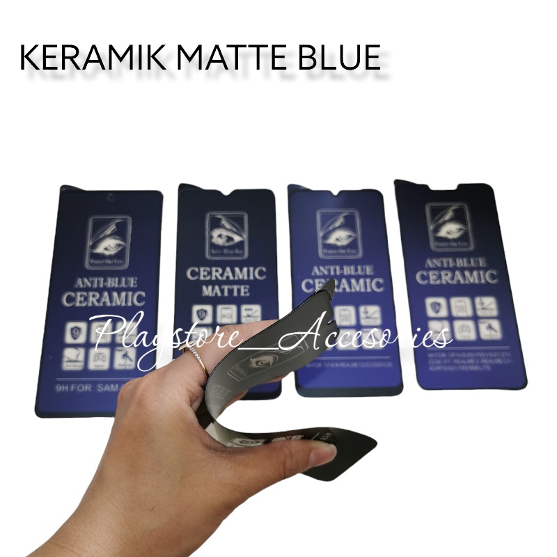 ANTI GORES INFINIX 4P / S4 SAMSUNG A50 - ANTIGORES KERAMIK MATTE BLUE