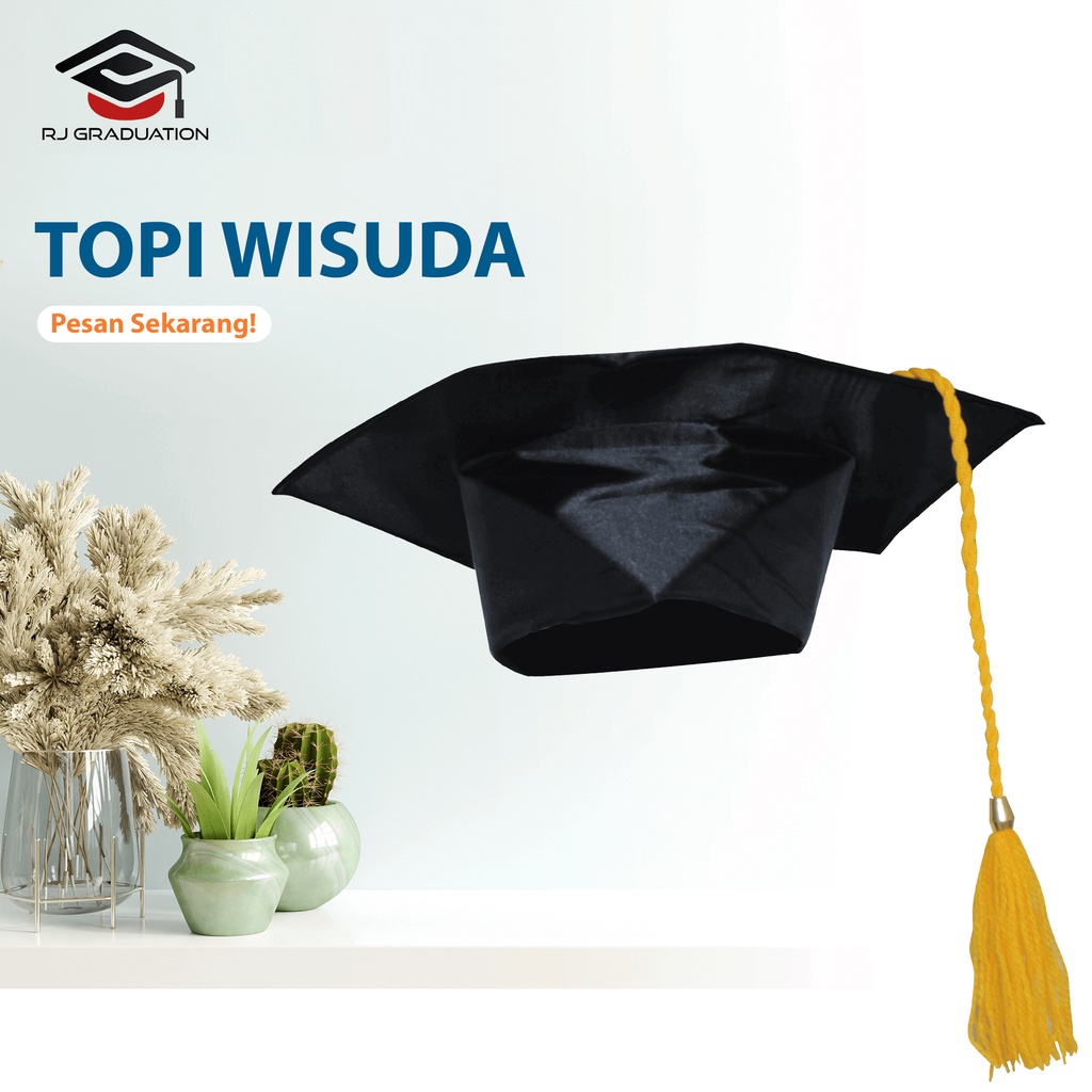 Topi Wisuda Dewasa Atribut Perlengkapan Toga Sarjana Cewe Cowo RJLINEN