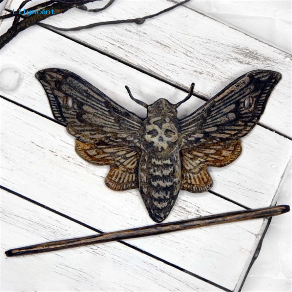 Stick Pin Rambut Desain Death Moth Misterius Untuk Halloween