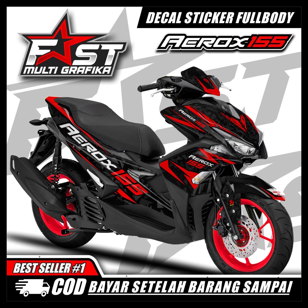 BISA COD Decal Stiker Aerox 155 Full Body Stiker Decal Variasi Striping Aerox 155 old full body