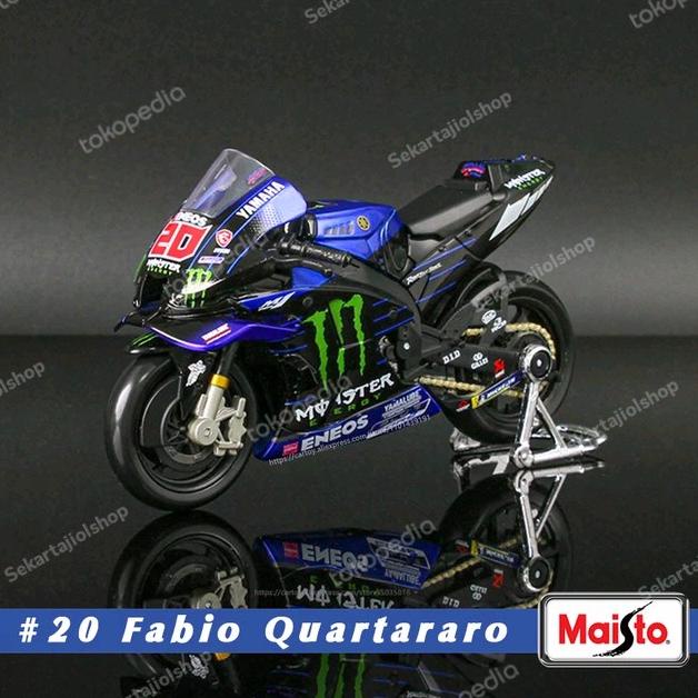 2021 Diecast Miniatur Fabio Quartararo 20 Monster Yamaha M1 Motogp