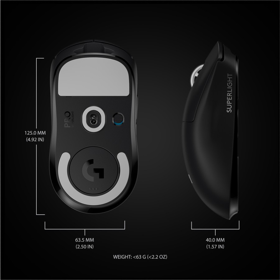 Logitech G PRO X SUPERLIGHT Mouse Gaming Wireless E-Sports - Black