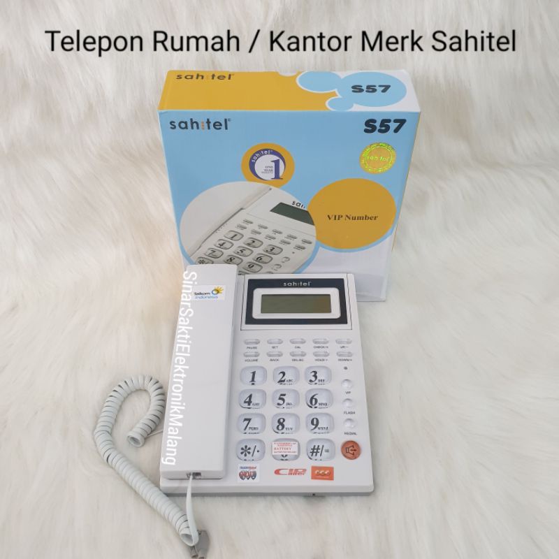 Telepon Rumah Kantor Sahitel Pesawat Telpon Telfon S57 S 57 Putih