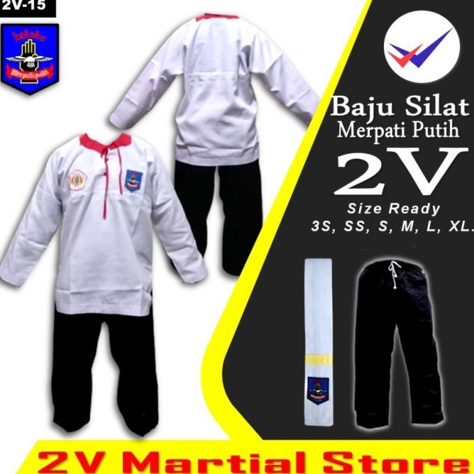 seragam silat merpati putih baju MP dengan bet merpati putih