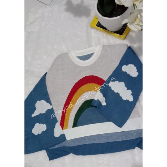 ATASAN BLOUS RAJUT RAINBOW/ATASAN BAJU PELANGI