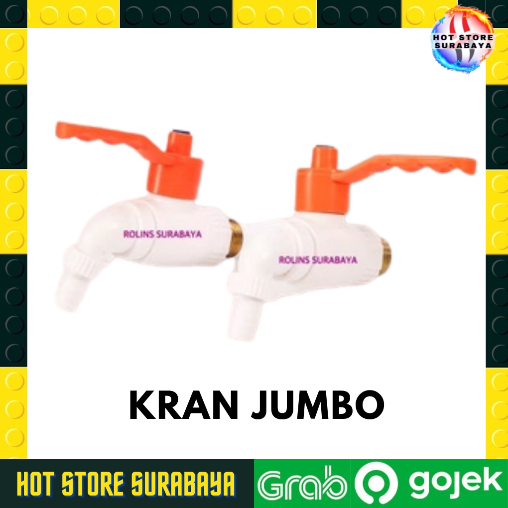 Keran Air Tembok 1/2 3/4 inch Keran Jumbo PVC PRR Drat Kuningan Engkol