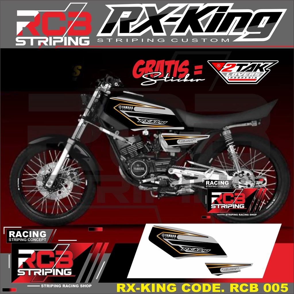 STRIPING RX KING VARIASI MOTOR DESAIN TERBARU DAN TERLARIS CODE RCB 005