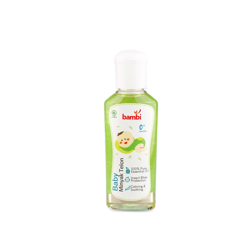 Bambi Baby Minyak Telon 60ml 0+ | Minyak Telon kulit Normal - Sensitif | Menghangatkan Tubuh, Meredakan gejala kembung pada anak