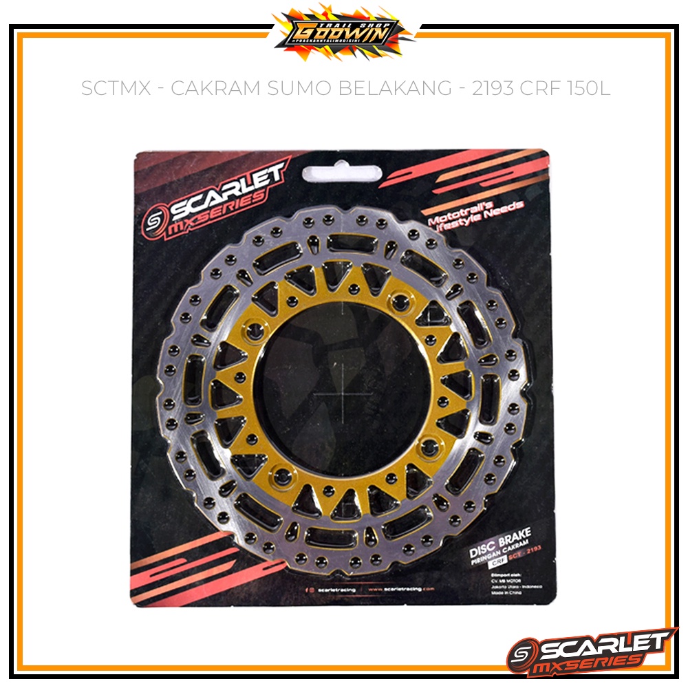 Piringan cakram Depan Belakang Disc SUMO SCARLET 300mm / 320mm + Braket CNC Dtracker DT New KLX 150 CRF 150L