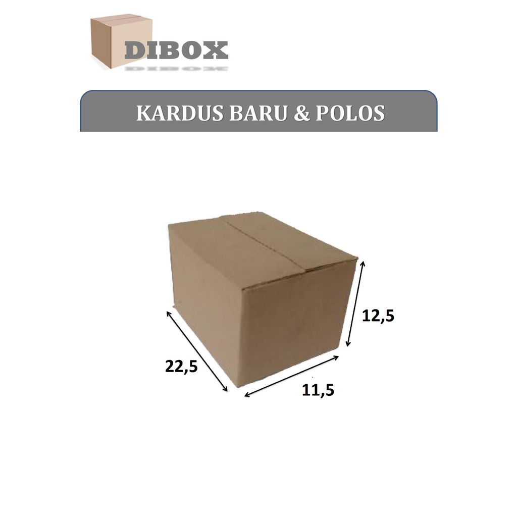 

KARDUS/BOX KARTON POLOS UKURAN 22,5 X 11,5 X 12,5 CM SINGEL WALL