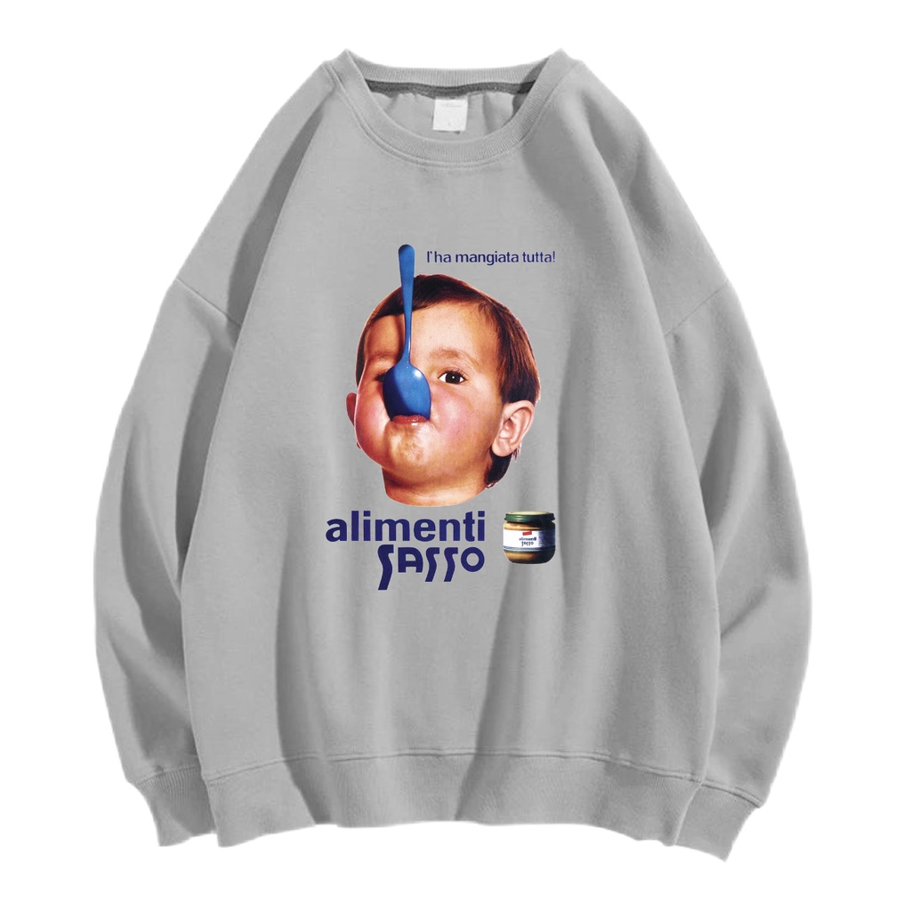 ALIMENTI SWEATER CREWNECK PRIA WANITA Size M-XXL GAWA