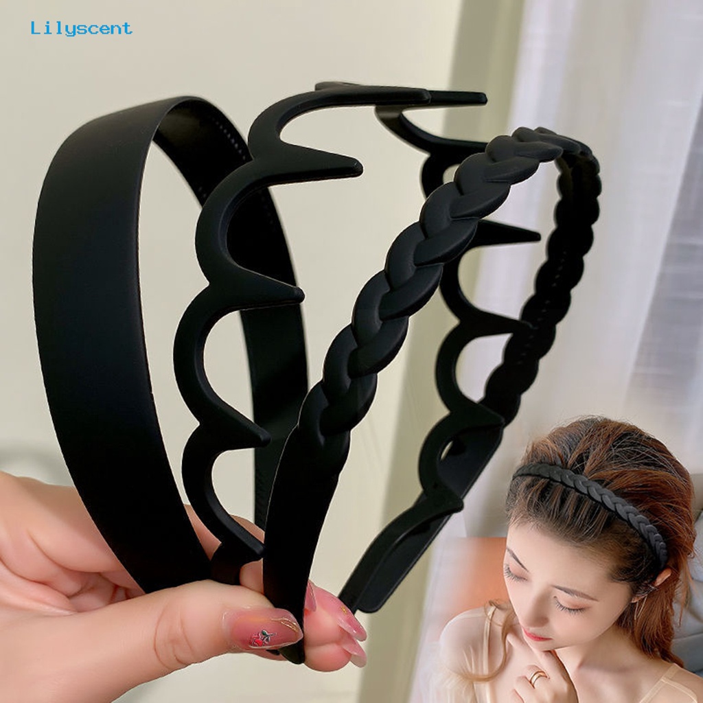 3 Pcs Sisir Rambut Bentuk Gelombang Anti slip Warna Hitam Untuk Aksesoris Hoops