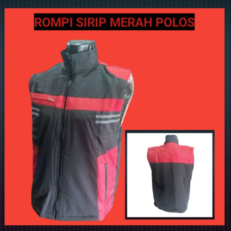 rompi motor pria driver ojol polos merah murah