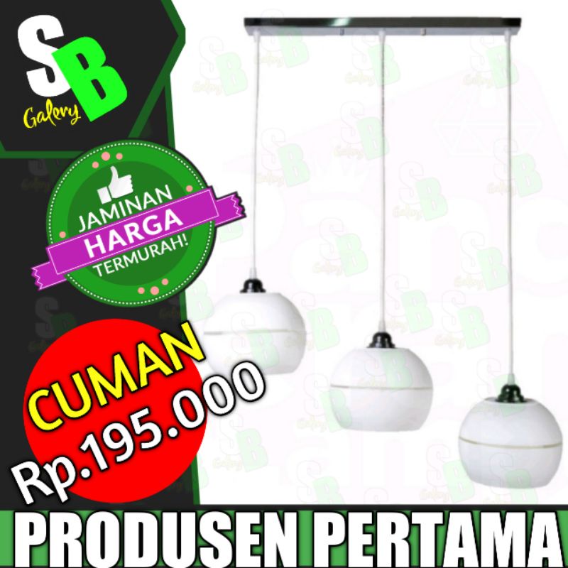 KAP LAMPU GANTUNG MOONLIGHT HIAS RUANGAN 3 IN 1