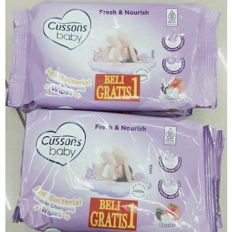 Cusson baby wipes 50 sheet kemasan beli 1 gratis 1