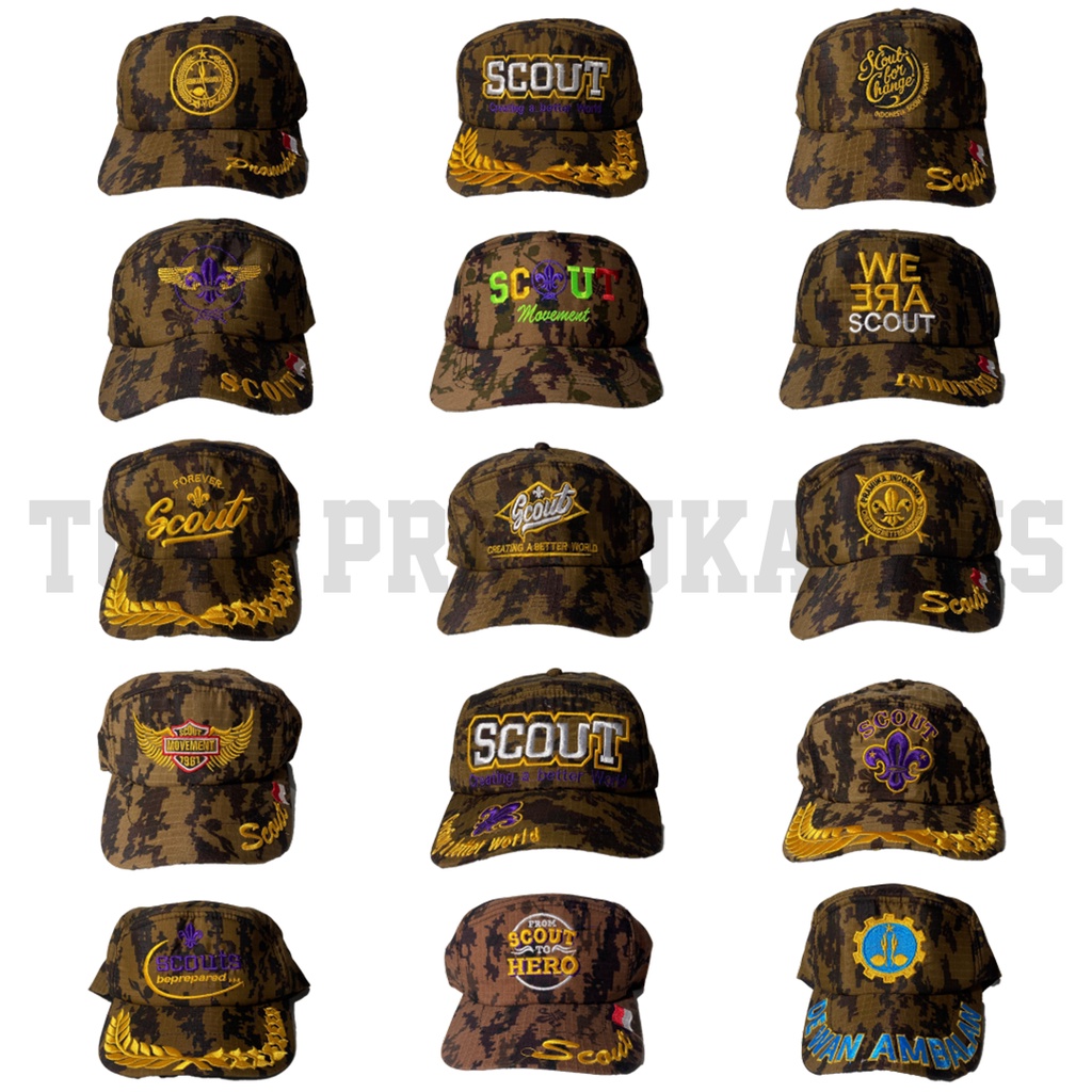 Topi Pramuka Topi Loreng Pramuka Bordir Topi Lapangan Bordir Scout