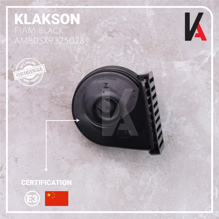 KLAKSON KEONG FIAMM ITALY ORIGINAL 12V - WATER PROOF HITAM - MOBIL &amp; MOTOR