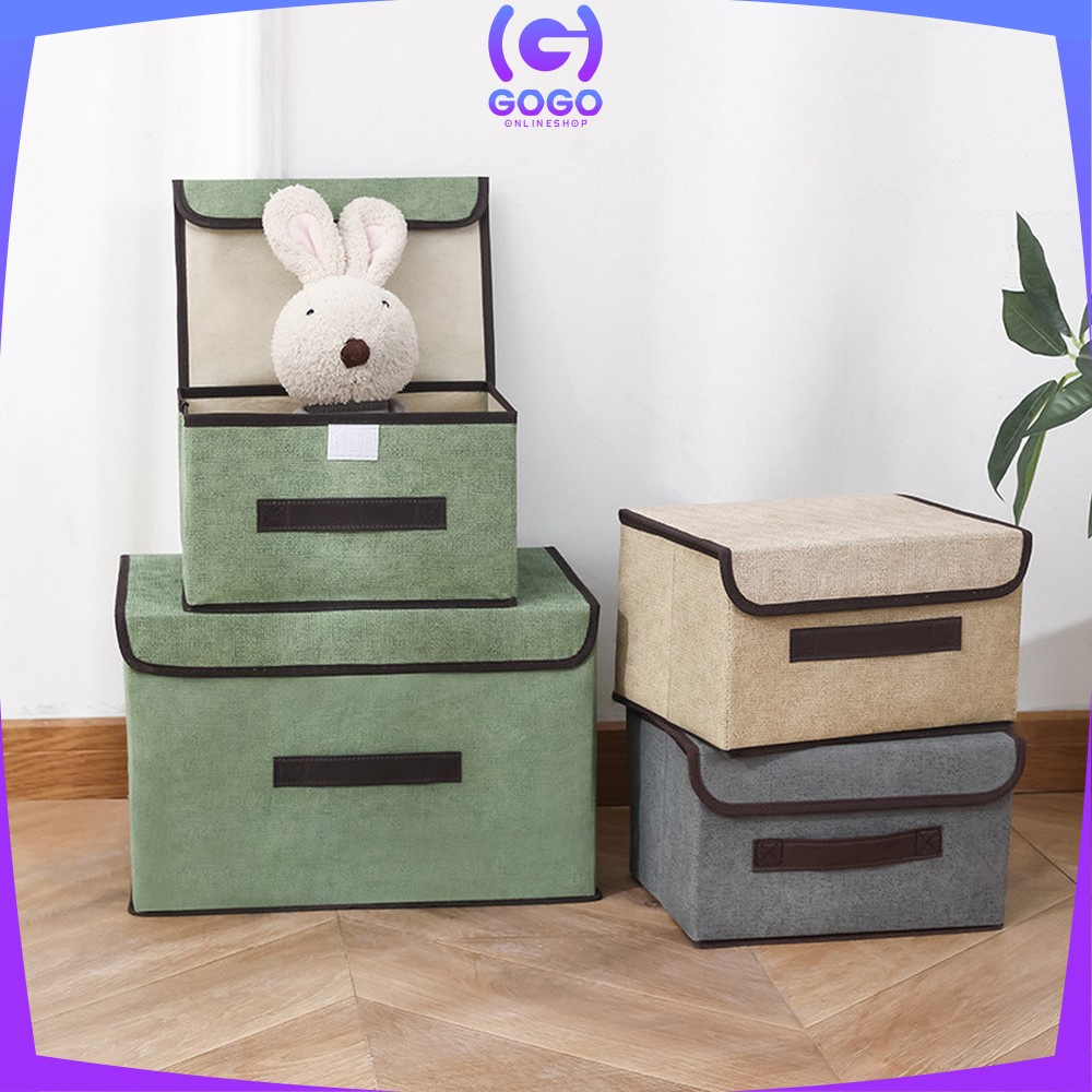 GOGO-C484 Storage Box 2in1 / Tempat Penyimpanan Serbaguna / Box Organizer Baju Kotak Mainan Anak Portable