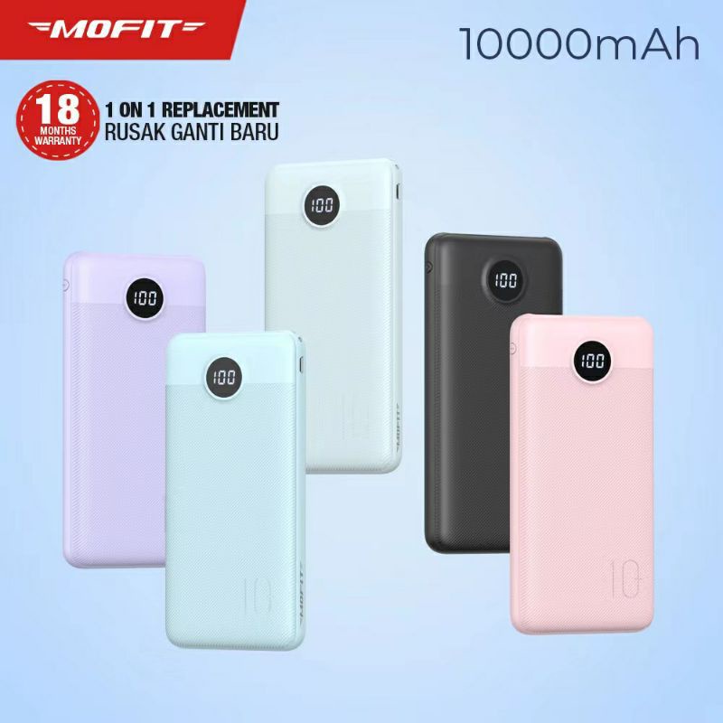 MOFIT M18 Powerbank 10.000mAh LCD + Fast Charger