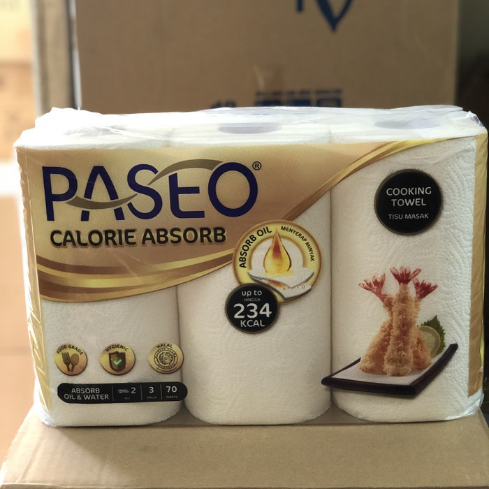 Tissue Paseo Tissue dapur Kitchen Towel 3 roll 70 s - Gold