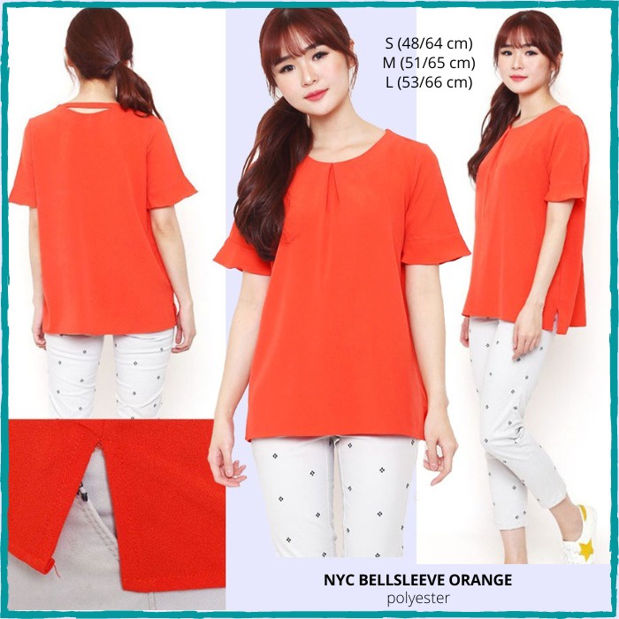 Kaos Wanita Nyc Bellsleeve Orange