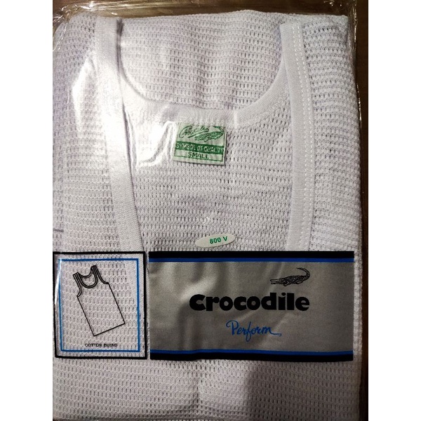 SINGLET CROCODILE JALA PUTIH  ORIGINAL, KUTANG JALA CROCODILE 800 V,  (1 IN 1 ), ORIGINAL, ASLI, ADEM