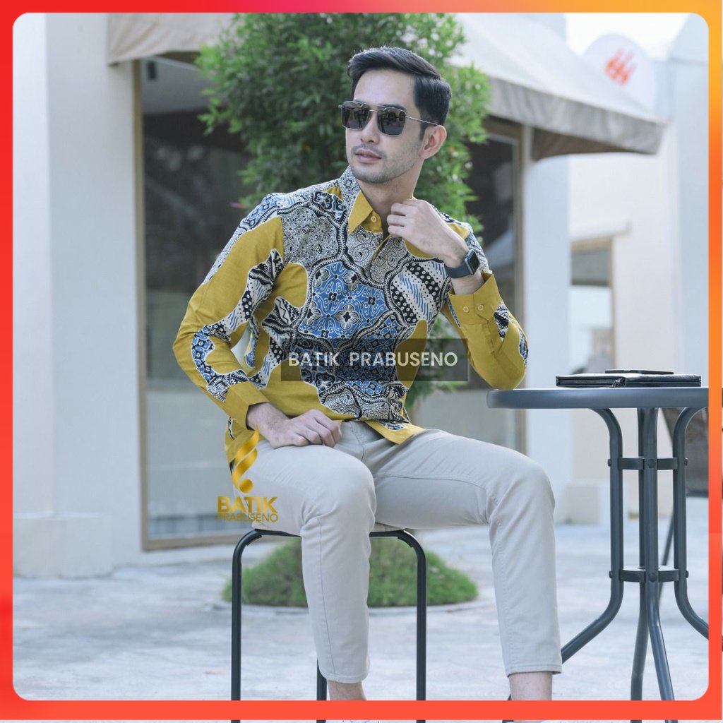 REKSARESWARA Kemeja Batik Pria Lengan Panjang Slim Fit Original Ori Prabuseno Full Furing Jumbo Mode
