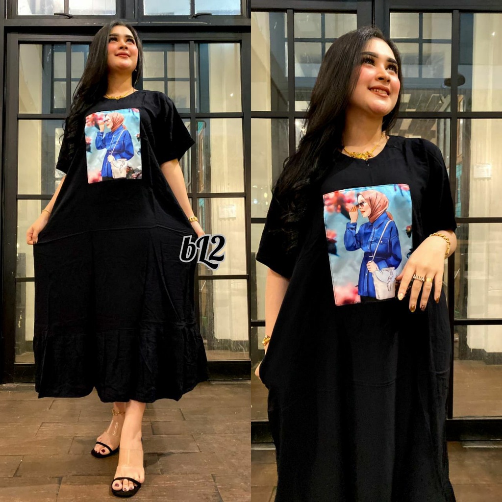 DRESS FUJI JUMBO KEKINIAN TERBARU 2024 BAHAN RAYON TEBAL BUSUI