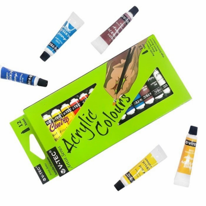 

Mantap Cat Air Acrylic Color Set V-Tec Cat Lukis Acrylic 12 Warna Akrilik Hot Sale