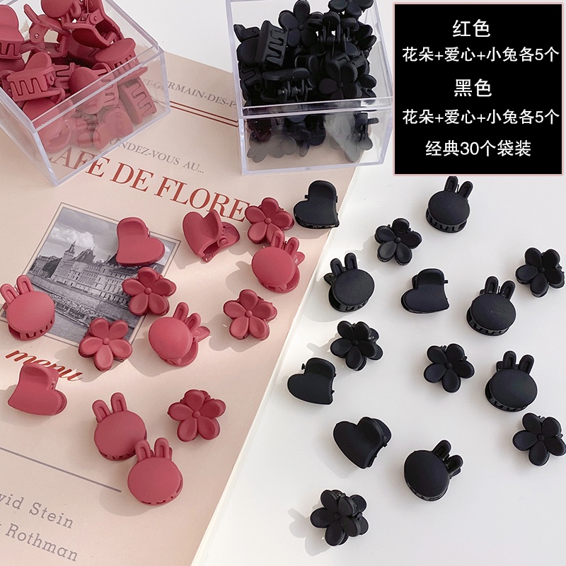 IFYOU Jepit Rambut Mini Model Cakar Warna Hitam Merah Untuk Wanita