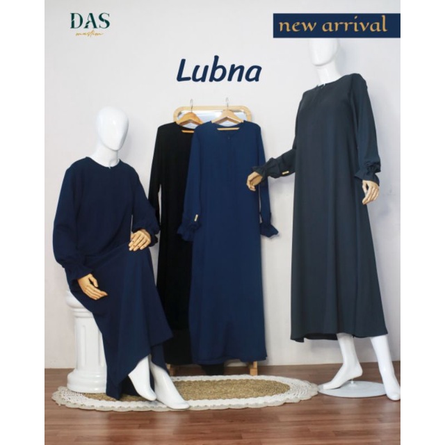 Gamis Polos Hitam DAS Haji Umroh Syari Cantik Busui resleting depan Lubna by Dasmuslim