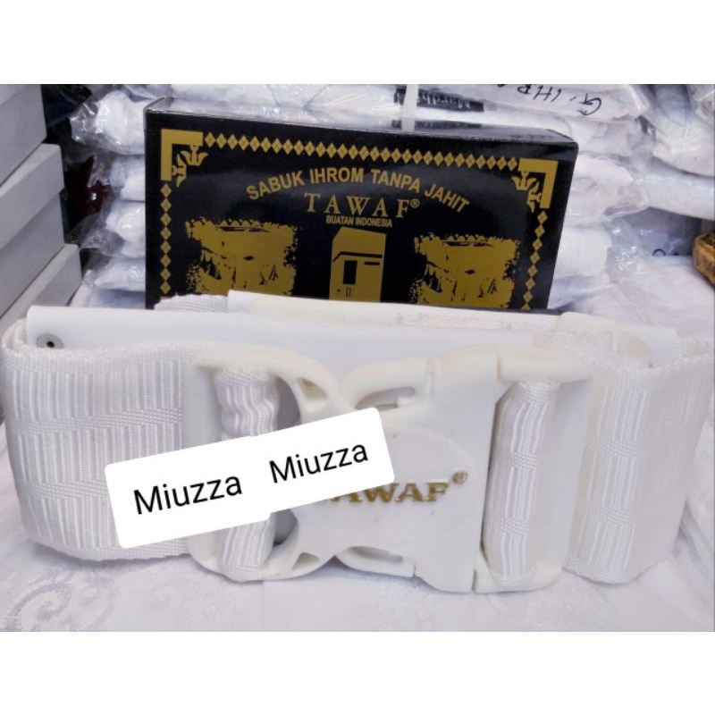 Sabuk ihrom putih sabuk pria dewasa haji dan umroh perlengkapan haji dan umroh