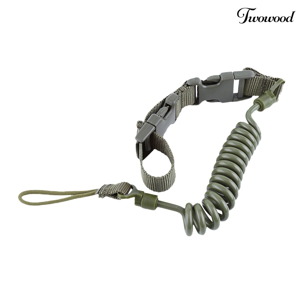 Twowood Tali Lanyard Spiral Elastis Bahan Nilon Panjang 150cm Untuk Pistol