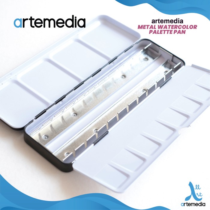 

Artemedia Empty Metal Tin Watercolor Half Pan Case