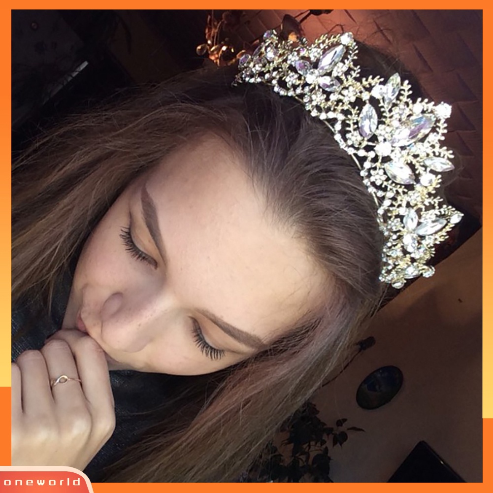 |Onewo Dress Mini Lengan Pendek Untuk Wanita| Mahkotatiara Rambut Wanita Hias Berlian Imitasi Gaya Barok Berkilau Untuk Pernikahanpengantinhadiah
