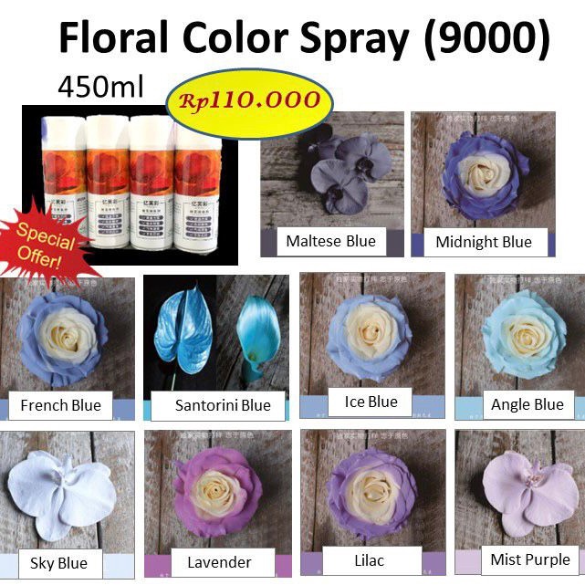Cat Semprot Floral Color Spray Pilox Bunga Ungu Muda Mist Purple Pewarna Bunga