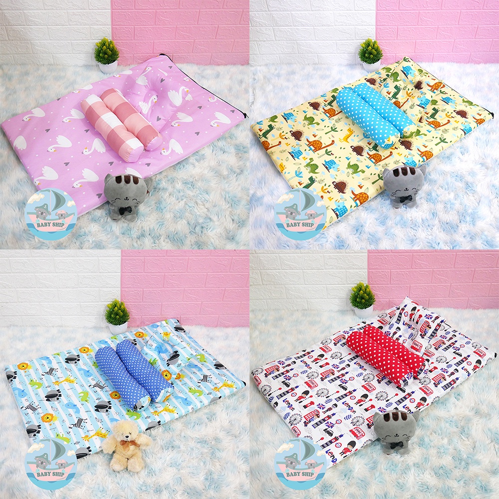 Matras Kasur Bayi  Jumbo / Set Bantal Guling Bayi Free Tas Mika [ Merk BabyShip ]