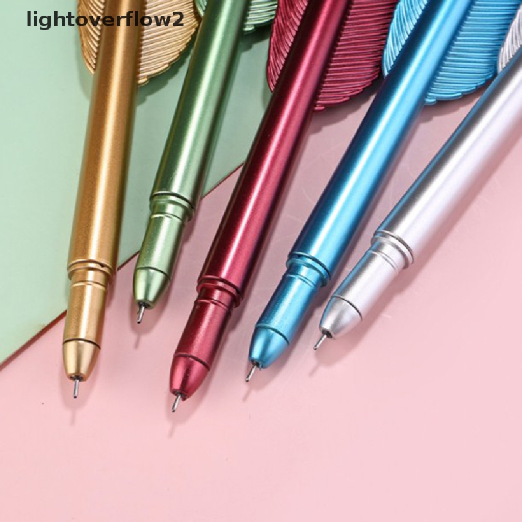 (lightoverflow2) Pulpen Tinta Gel 0.5mm Bentuk Bulu Untuk Sekolah