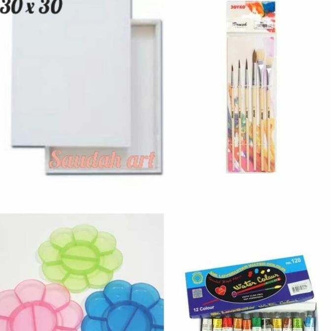 

Paket Kanvas Lukis (kanvas 30x30, kuas, palet, cat air)