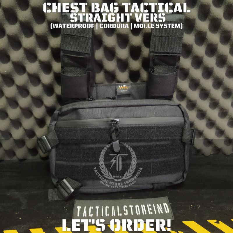 Tas Dada WR 01 - Tas Dada Tactical - Chestbag Tactical Waterproof Hitam Hijau Cream Loreng TNI