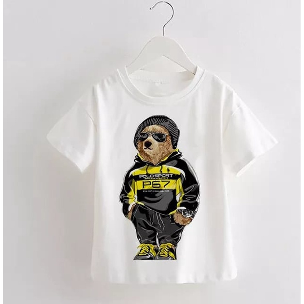 BEFAST - ZTL OOTD Tshirt Anak RATIH / Tshirt Anak BEAR MAMBA Print (Size 1 - 4) / Pakaian Casual Anak / Tshirt Lengan Pendek / Kaos Anak-Anak Unisex Terbaru / Fashion Anak Jalan-Jalan / Tshirt Motif Trendy / Terlaris / Kaos Kekinian Anak-Anak