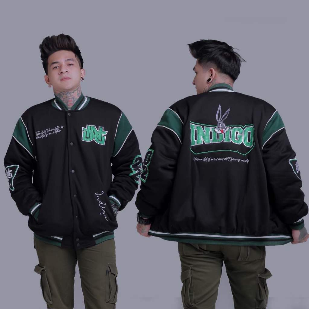 VARSITY JAKET BIG SIZE CEWE COWO FULL BORDIR BAHAN COTTON FLECEE PREMIUM