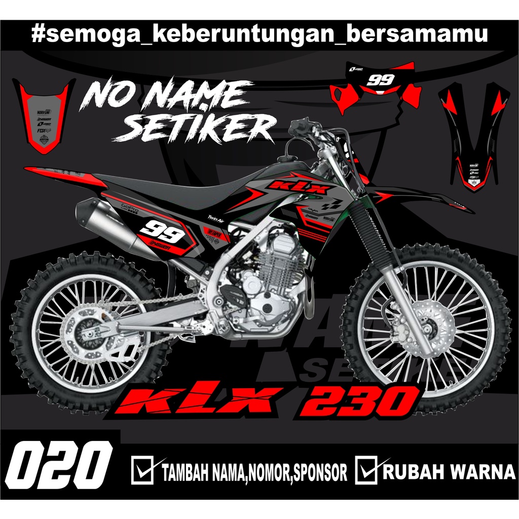 Sticker setiker stiker decal KLX 230 - (020) minimalis Fullbody-Dekal stiker KLX Trail