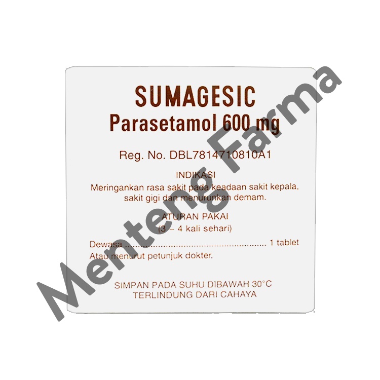 Sumagesic 600 Mg 4 Tablet - Pereda Sakit Kepala, Sakit Gigi, Demam